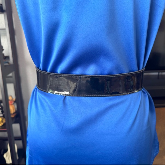 Calderon Black Patent Leather Belt with Silver Buckle main image 8